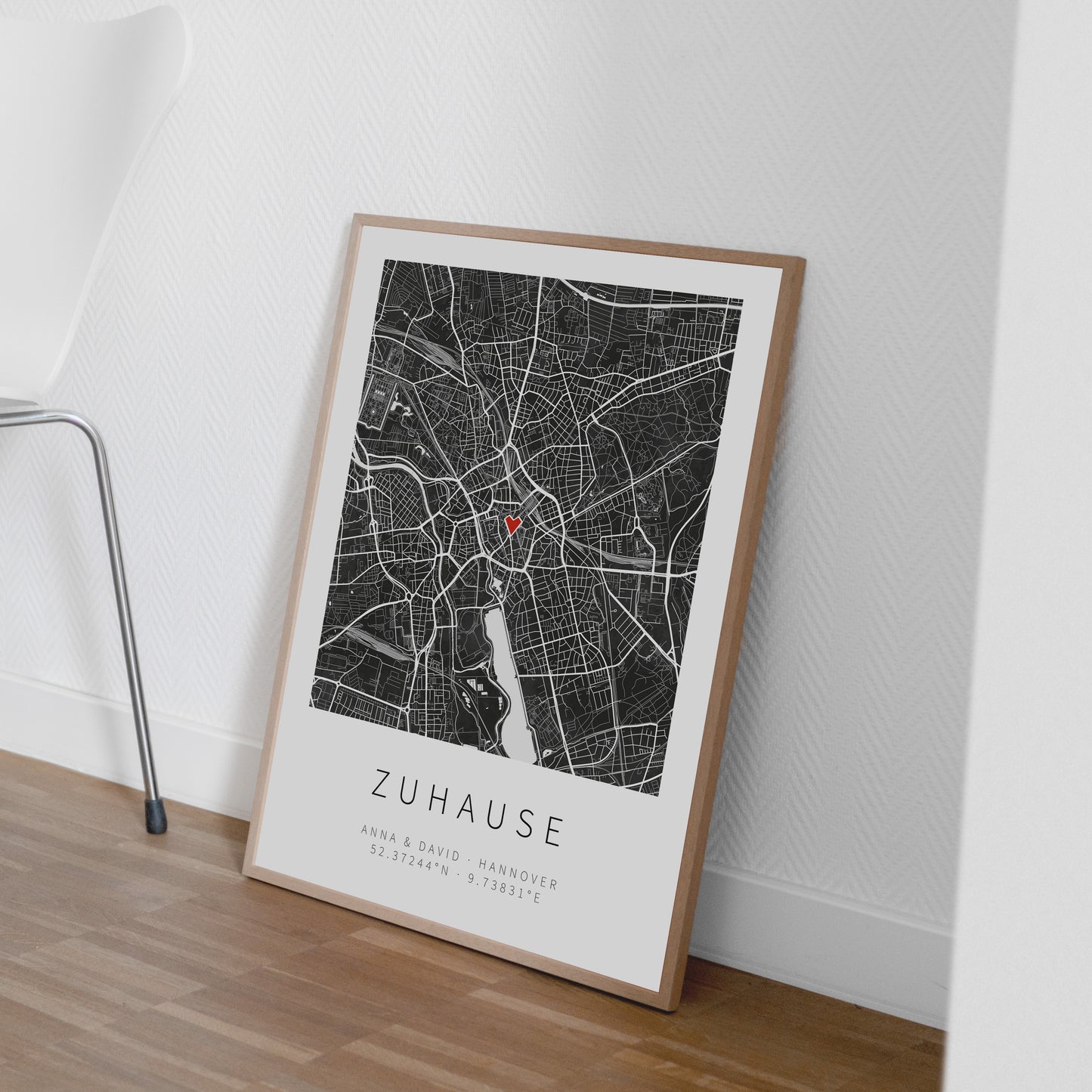 Stadtplan-Poster Schwarz