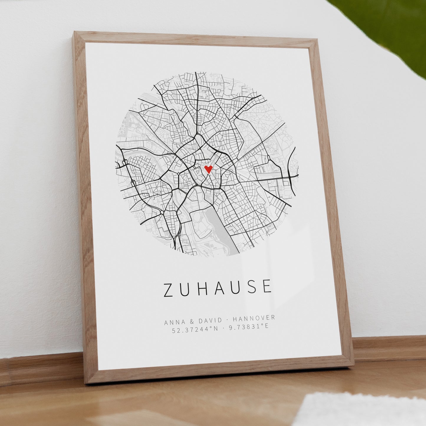 Stadtplan-Poster rund