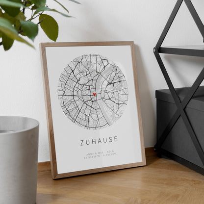 Stadtplan-Poster rund
