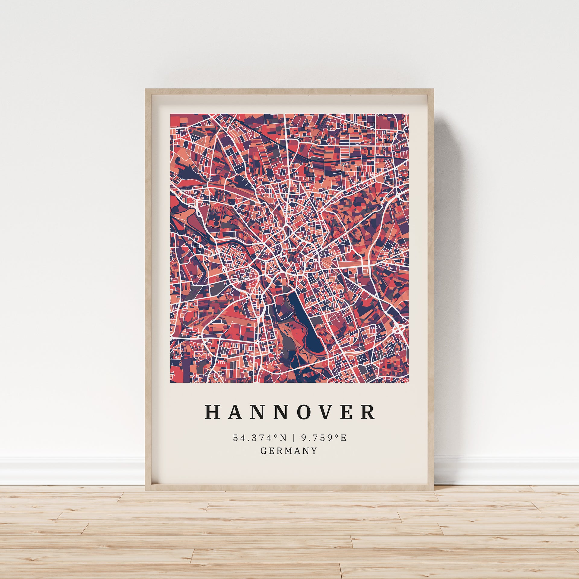 Poster Hannover – vmaps - Personalisierte Stadtkarten & Geschenke