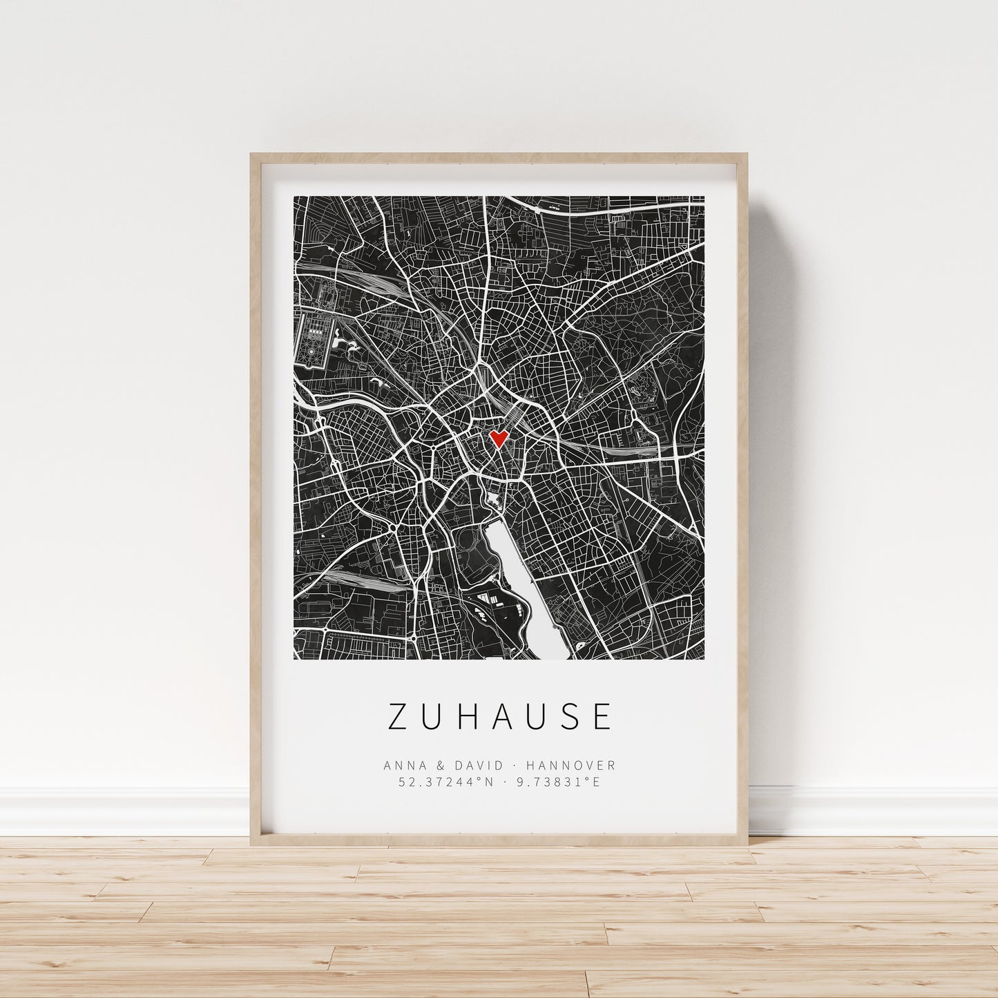 Stadtplan-Poster Schwarz