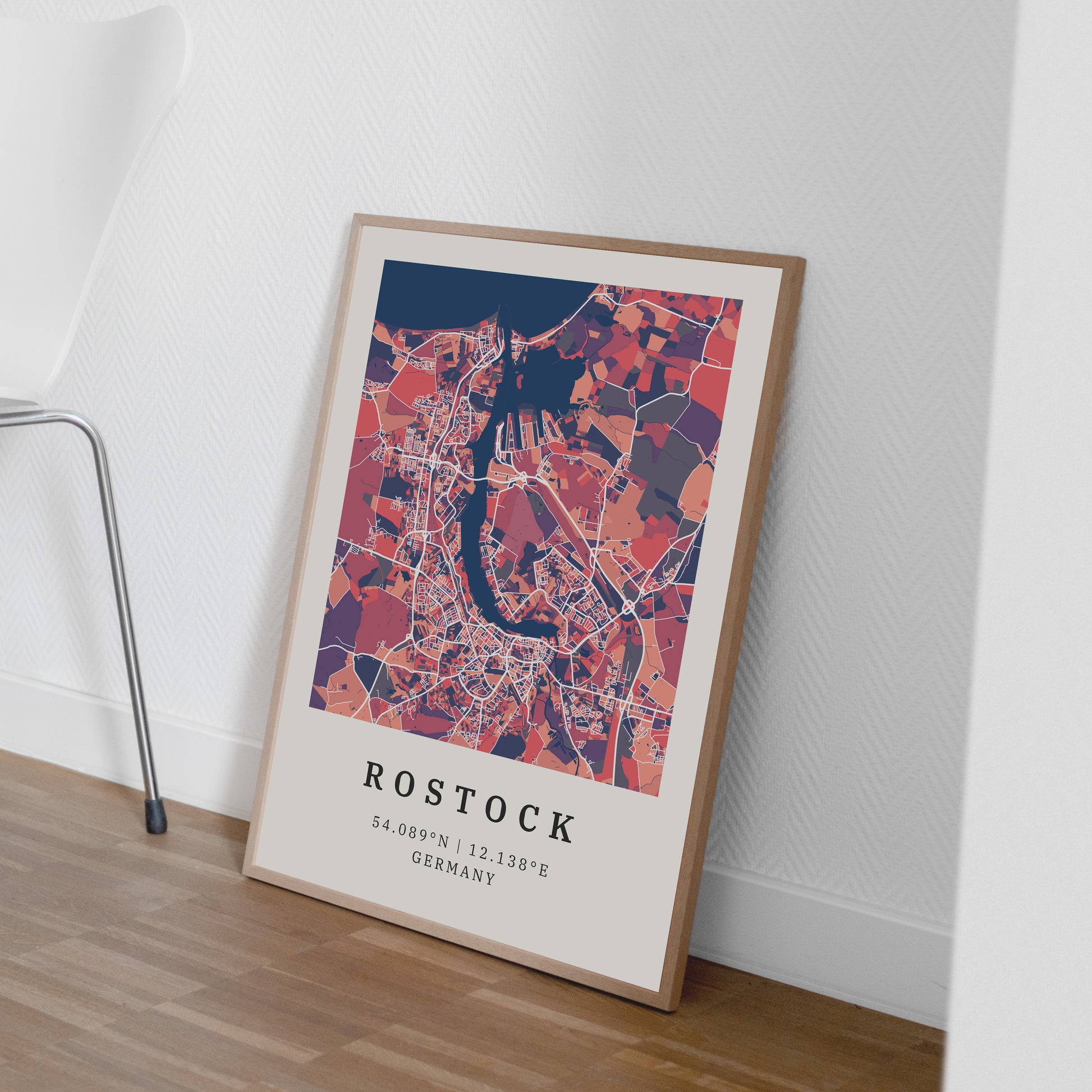 Poster Rostock – vmaps - Personalisierte Stadtkarten & Geschenke